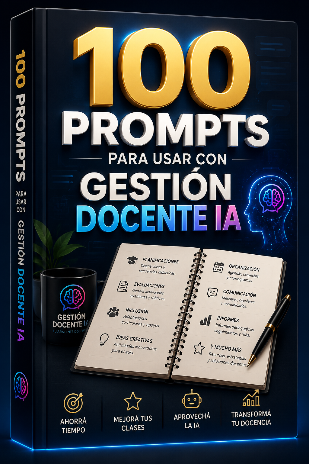 100 Prompts para Usar con Gestión Docente IA | Ahorrá horas y potenciá tus clases