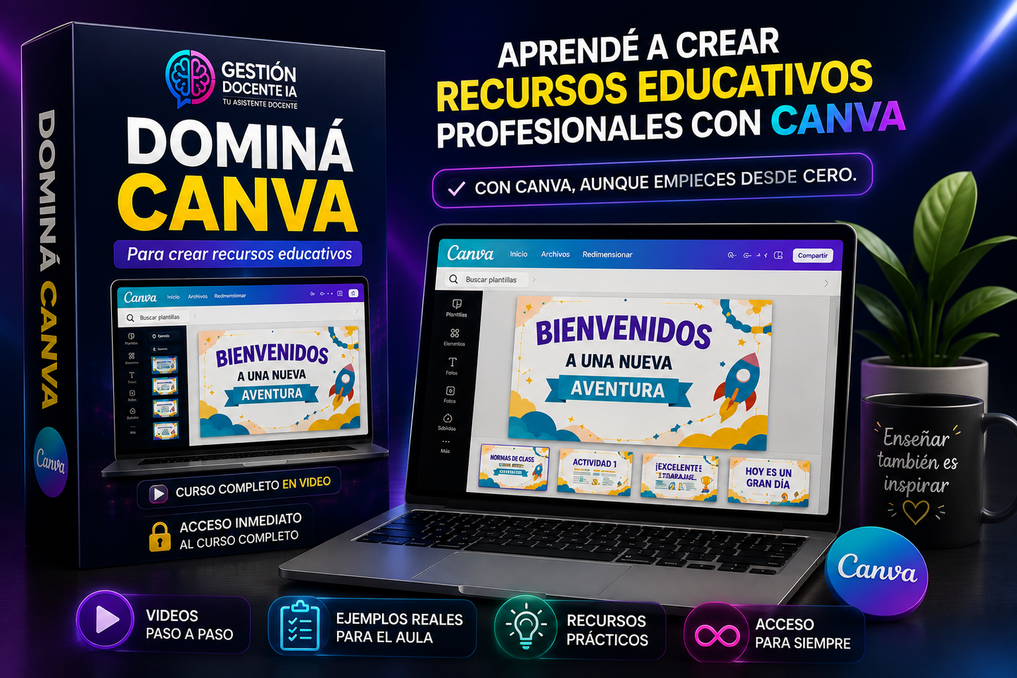 Dominá Canva de Cero a Experto para Docentes