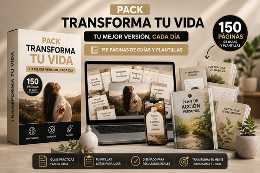 Pack Transforma Tu Vida: 15 Guías Prácticas Para Aplicar En Tu Día A Día (150 Páginas)