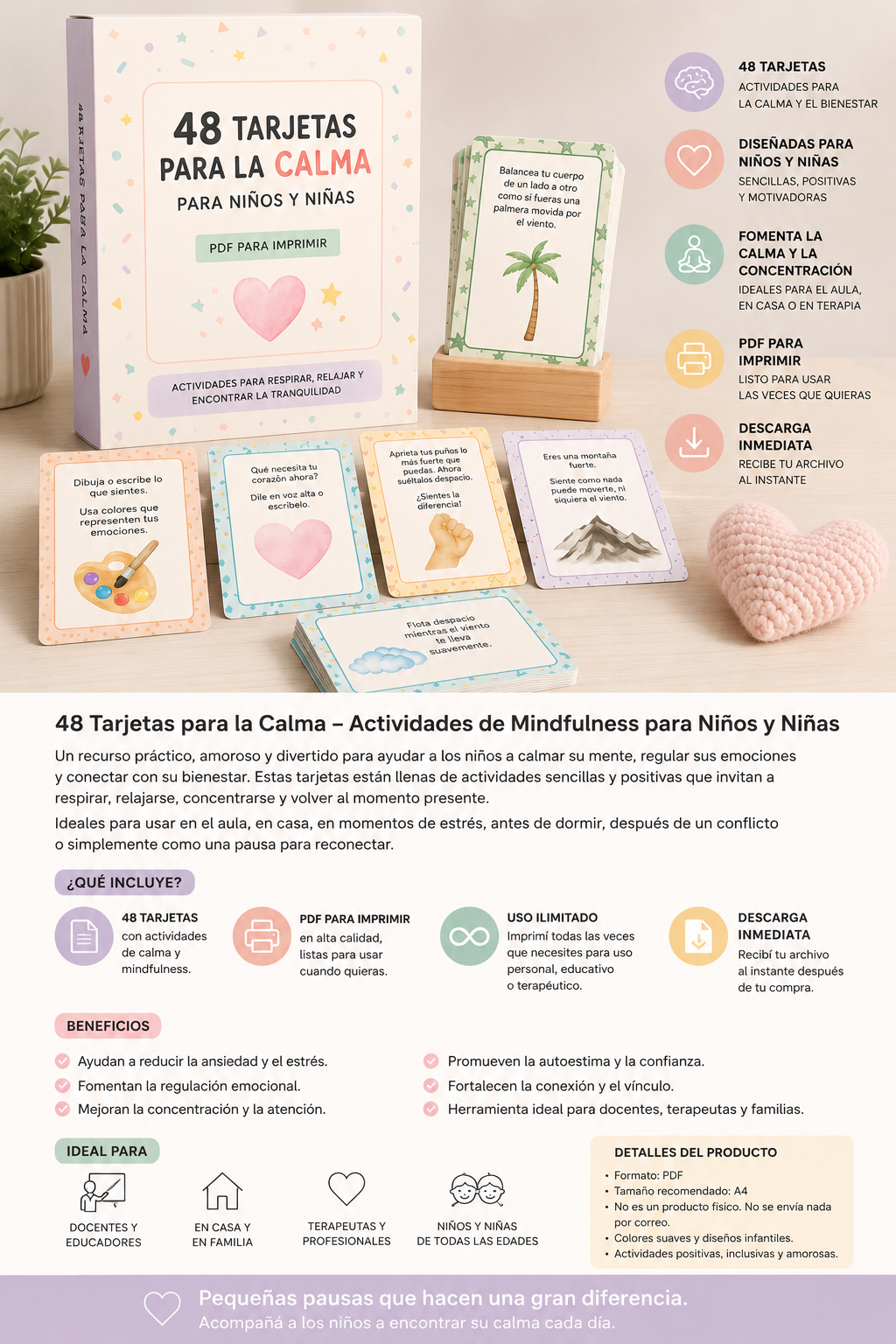 48 Tarjetas Para Docentes Para La Calma De Niños Y Niñas Imprimibles
